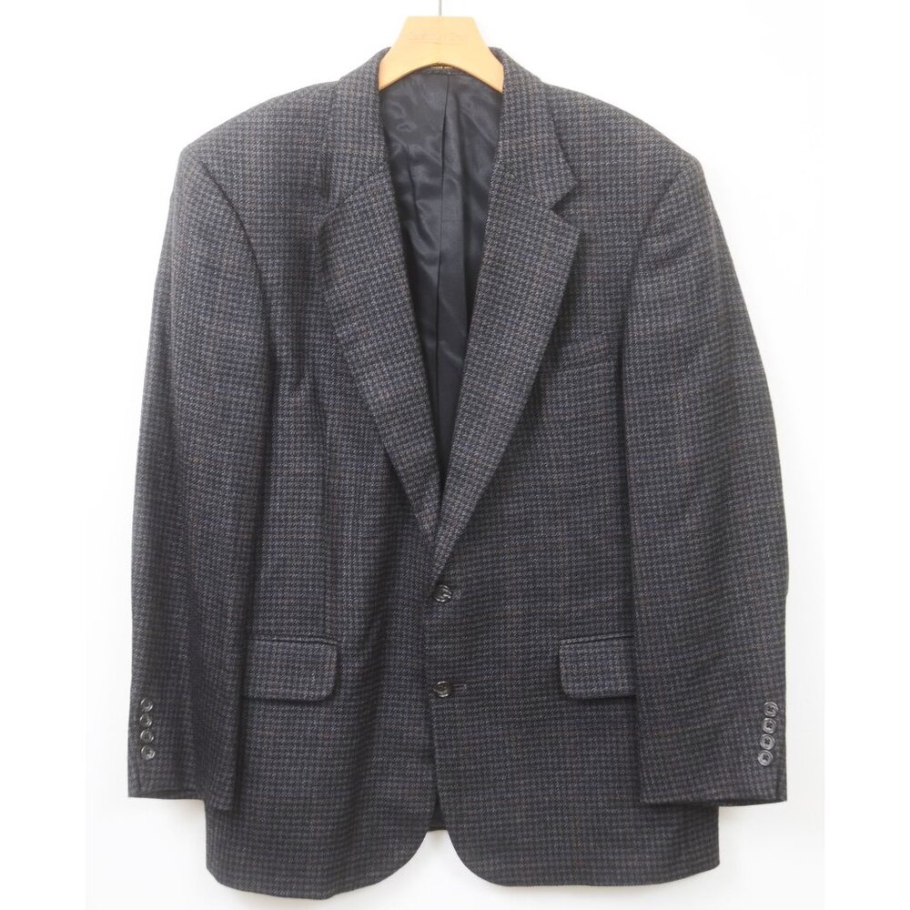 Oscar de la Renta Houndstooth Wool Sport Coat Jacket‎ Two Button Blazer 42R
